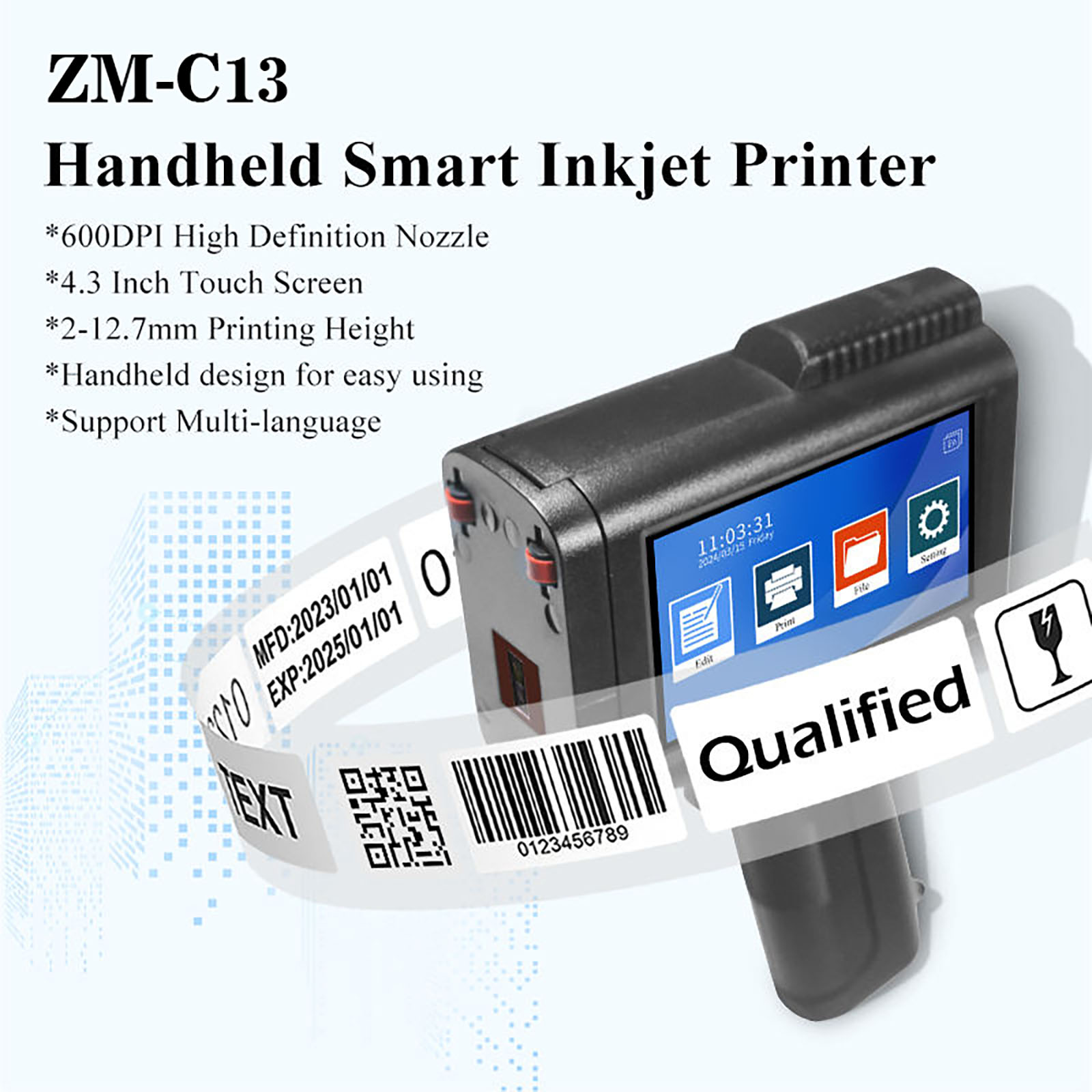 ZM-C13 12,7 mm draagbare mini- - Barcode Printer recensie en prijs